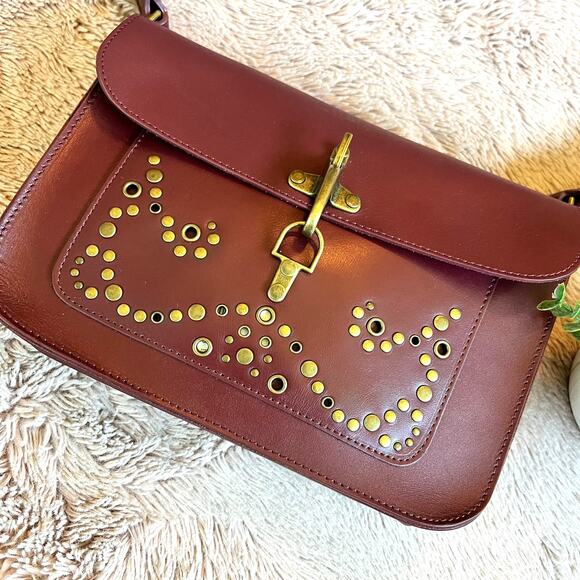 NWOT Lucky Brand Maya 100% Leather Ruby Wine Crossbody Purse - Picture 1 of 14